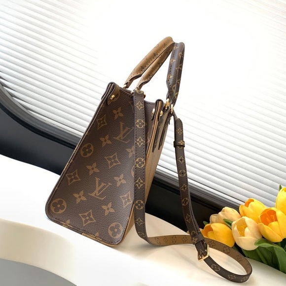 Louis Vuitton Brown and Gold Monogram Tote - Picture 7 of 9
